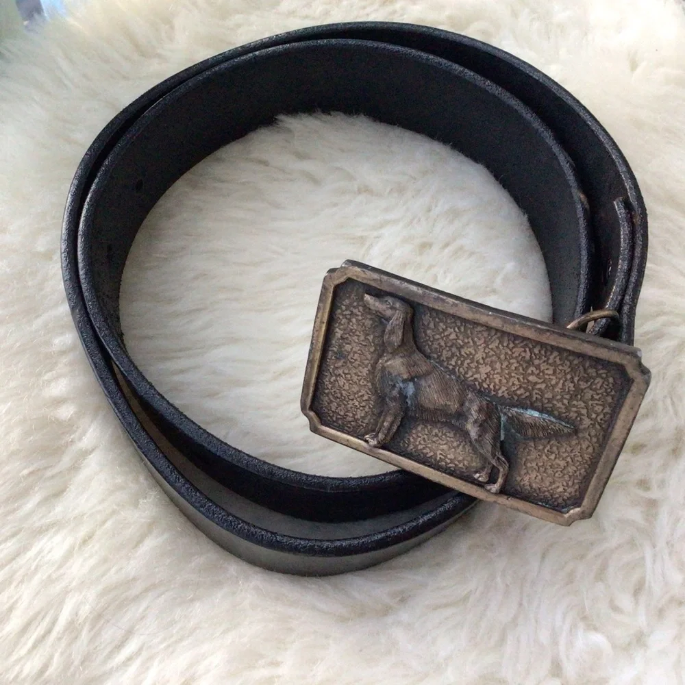 Bergamot Brass Works The Pointer Bronze Belt Buckle and Leather Belt Strap